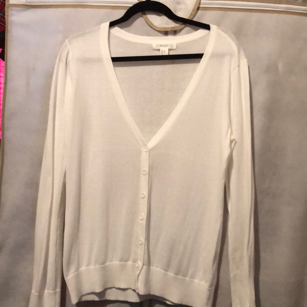 Forever 21 White Cardigan
